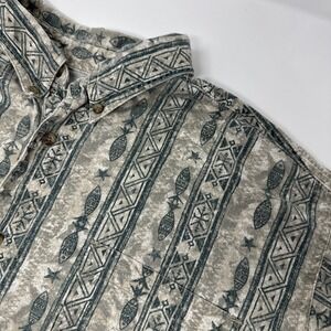 Woolrich Shirt XL Men Short Sleeve Button Down Outdoor Wear Camp Hiking Fish Vtg